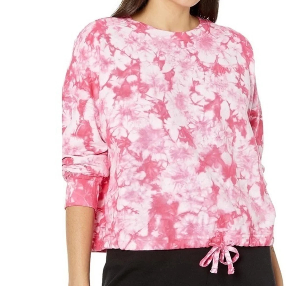 New DKNY Sport Tie Dye Pullover Sweatshirt Size 1X Pink